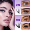 DIY Lash Extension Kit with Lash Bond and Seal Lash Tweezers, 240PCS 30D+40D Multilayered Cluster Lash Clusters, Reusable Fluffy Individual Lashes Cluster