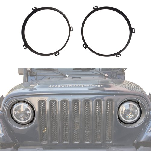Hooke Road Wrangler 7 inch Headlight Rings Mounting Bracket Retaining Replacement for Jeep TJ Wrangler 1997-2006