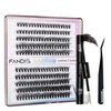 FANDIQ Cluster Lashes Extension Kit,200PCS Individual Eyelash Extension Kit 8-16MIX Fluffy DIY Lash Clusters D Curl Wisper Lashes Kit with Lash Bond and Seal Lash Tweezers for Self Use(30D&40D MIX)
