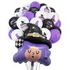 HOUSE OF PARTY Halloween Witch Foil Balloon - 50PCS Black White Purple Witch, Hat, Spider Web Latex Balloons for Kids Birthday Party Decorations, School Classroom Games, Kids' HandOut