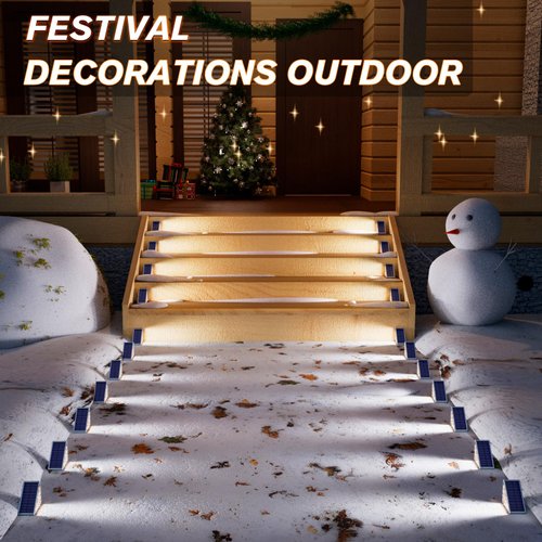 VOLISUN Solar Stair Lights 6 Pack, Solar Step Lights Waterproof IP67, Outdoor Step Light with 13 LEDs, Outdoor Lighting Decor for Yard Stair, Patio, Front Step, Front Porch and Deck(Cool White)