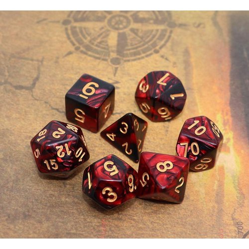 Polyhedral DND Dice Set, 6Pack Double-Colors Dice Sets with D4 D6 D8 D10 D% D12 D20 Compatible with Dungeons and Dragons D&D RPG MTG Table Games (6Colors 42 Pieces)