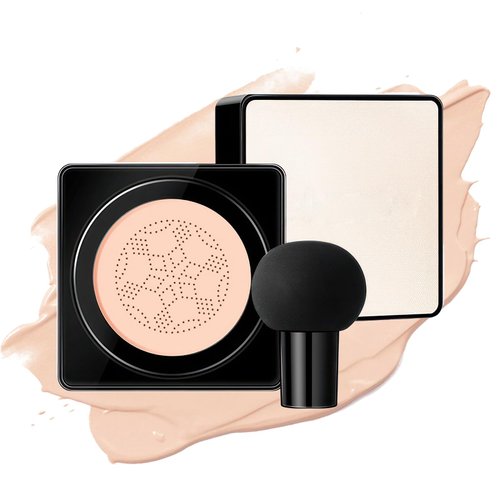 Ursoulney Mushroom Head Air Cushion CC Cream, Long-Lasting Brightening BB Cream Foundation for Face Makeup, Moisturizing Full Coverage Self Adjusting Concealer for Even Skin Tone (Nude, 1 PCS)