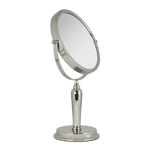 Zadro Anaheim 8.75” Round Non-Lighted Makeup Mirror 5X 1X Magnifying Makeup Mirrors Rotating Head Makeup Mirror for Desk