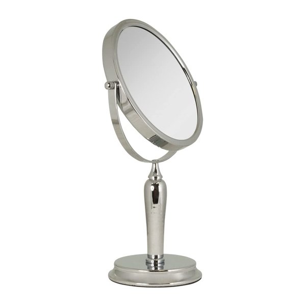Zadro Anaheim 8.75” Round Non-Lighted Makeup Mirror 5X 1X Magnifying Makeup Mirrors Rotating Head Makeup Mirror for Desk
