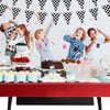 3pcs Race Car Tablecloth, Car Theme Birthday Decorations Supplies, Plastic Road Tablecloth, Rectangular Racetrack Tablecloth, Checkered Racetrack Table Runner TableCovers for Kids, 54 x 108 Inch
