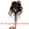 AYunhe Curly Wavy Human Hair Topper for Women Clip in Human Hairpieces with 3D Bangs Fringe Hair Extensions 35cm Mid Part Hair Toupee (Light Brown)