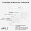 APLB Glutathione Niacinamide Sheet Mask 10pcs | LIPO GLUTA NIAC CEN™ 13.7% 0.85 FL.OZ/Korean Skincare, Deep hydration & Soothing, Sensitive Skin, Improve skin elasticity