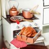THE QUEEN'S TREASURES 18 Inch Doll Baking Accessories, 7 Piece 18 Copper Look Kitchen Pots, Pans, Tea Kettle, Plus Roast Chicken, Compatible with American Girl Dolls Kitchens & Furniture