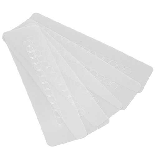 20Pcs Heat Fusion Spacer Template Heat For Hair Extensions Multiple Holds Heat Guards for Hair Extension Bonding, Long Rectangle Multi Hole Clear Fusion Glue Protector Templates