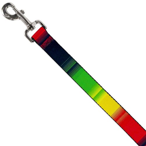 Dog Leash Zarape4 Vertical Rasta 4 Feet Long 1.0 Inch Wide