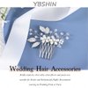 YBSHIN Rhinestone Wedding Comb Rose Gold Crystal Bridal Hair Comb Pearl Hair Accessories for Women and Girls (Style 3)