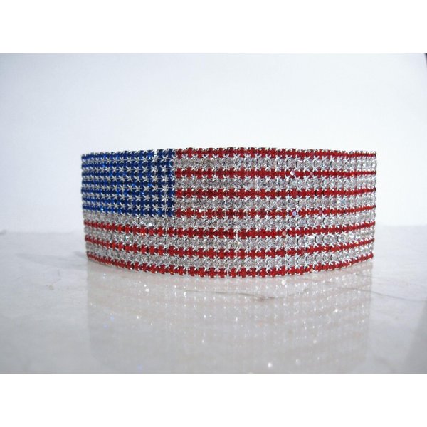 Generic American flag red white and blue crystal hair clip barrette
