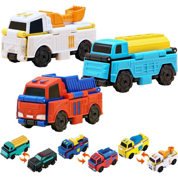 LYROYREG Flip Racers Transformable Cars Dual-Design Toy Cars Pull Back Vehicle Playset Flip Racers Transformable Cars Kiddie Corner,Gifts for Toddlers Birthday Stuffers Creative Mini Flip Car Toy (A)