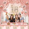 18th Birthday Decorations for Girls 152PCS Rose Gold 18th Birthday Party Supplies Includes Happy 18th Birthday Banner Balloons Tablecloth Plates Napkins Tableware Set for 18 Year Old Birthday Decor