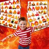 106 PCS Fire Campfire Temporary Tattoos Birthday Party Decorations Supplies Favors Fake Flame Firefighter Bonfire 3D Camping Foil Fire Fireman Decor Stickers Boys Girls Gift School Prizes Rewards