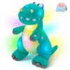 Houwsbaby 13'' Green LED Glowing Dinosaur T-Rex Light Up Stuffed Animal Night Light Plush Toy Hugging Soft Kawaii Gifts for Kids Boys Girls Decoration Holiday Birthday Present