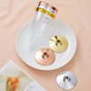 N9R 30 Pack Plastic Wine Glasses with Gold Rim, 6 Oz Plastic Wine glasses with Stem, Disposable Wine Cups Reusable Suitable for Party Weeding Birthday
