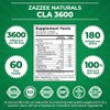 Zazzee High Potency CLA 3600, 180 Softgels, 3600 mg per Serving, Conjugated Linoleic Acid from Safflower Oil, Concentrated and Standardized, 60 Day Supply, Non-GMO and Made in The USA