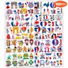 104PCS French Paris France Temporary Tattoos Stickers Happy Bastille Day Birthday Party Decorations Favors Supplies Eiffel Tower Tattoo Sticker Gifts For Boys Girls School Prizes Carnival Christmas