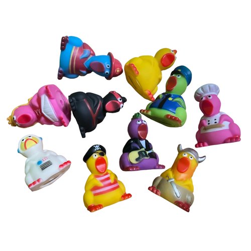 Nikki's Knick Knacks Rubber Chickens in Costumes - Stress Relief, Fidget Toy, Party Favors, Reward Chest, Treasure Chest, Goodie Bags, Bath Toys - 10 Piece