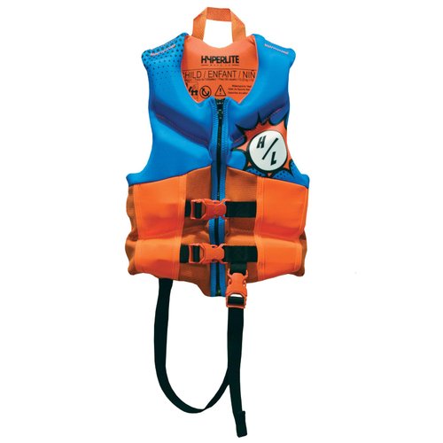 HyperLite Elite Child Life Jacket, US Coast Guard Approved Level 70 Buoyancy Aid, Great for Any Water Sports Activity Including Boating, Paddle & Swimming, Boys, 30-50lbs