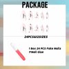 IMSOHOT Medium Press on Nails Almond Glossy Fake Nails Stiletto Nude False Nails Glue on Nails Silver Star Full Cover Acrylic Nails for Women 24PCS