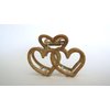 Generic Faux bamboo wood medium/small hearts metal hair claw clip barrette
