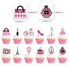 Pink Paris Birthday Party Decorations Set Happy Birthday Party Supplies Banner Cupcake Toppers Ballons for Girls Baby Shower Birthday Paris Eiffel Tower Theme