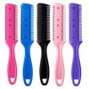 5Pcs Professional Trimmer Razor Dual Side Scissors for Hair Thinning, Slim Haircuts & Barber Grooming - Comb, Brush, Double Edge Blade in 5 Colors
