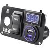 10L0L Golf Cart Key Console Switch Plate Multifunctional Panel for 2003+ EZGO TXT PDS Electric, Forward Reverse Switch Button & LED Digital Voltmeter & 12V Quick Charge 3.0 Dual USB Socket 3 in 1