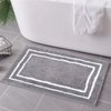 Uphome Bathroom Rugs Gray Non-Slip Bath Mat Soft and Water Absorbent Bath Rug Machine Washable Fluffy Microfiber Floor Mats for Bathroom Tub Sink Shower,20x31 inch