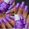 Polish Me Silly Glow 2 The Top- Neon Purple Blue NEON Glow Pop Collection MultiColor Shifting: Mylar Oil Slick Nail Polish