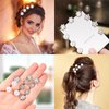 60 Pieces Bridal Wedding Hair Pins Pearl U Shape Rhinestone Bridal Rhinestones Accessories for Women