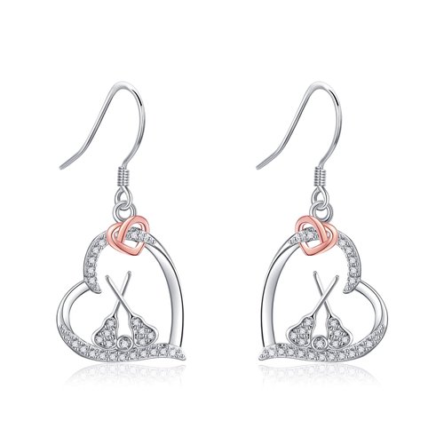 YAFEINI Lacrosse Stick Earrings Sterling Silver Lacrosse Stick and Ball Earrings Lacrosse Heart Jewelry for Women Gifts