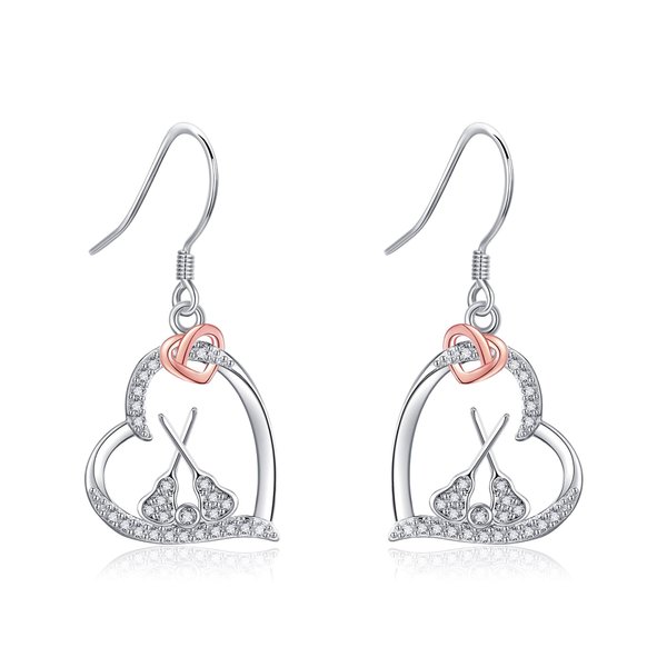 YAFEINI Lacrosse Stick Earrings Sterling Silver Lacrosse Stick and Ball Earrings Lacrosse Heart Jewelry for Women Gifts