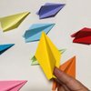 100Pcs Premade Rainbow Origami Paper Airplane Folded Origami Planes for Kids Party Supplies Plane Theme Birthday Baby Shower Party Table Centerpiece Children’s Day Decorations
