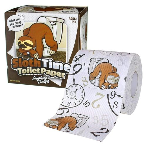 Sloth Time Funny Toilet Paper - Gag Gifts for Men, Women, Kids & Teens - Joke Novelty Toilet Roll - Prank Stuff for Adults - Sloth Themed Gifts - Birthday, Anniversary & April Fools - Laughing Smith