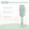 AIMIKE Detangling Hair Brush, Bio-Friendly Vented Detangler Brush w/Flex Soft Bristles, No Pull Detangling Brush for Curly Straight Hair, Wet & Dry Hairbrush Detangler for Women Men Kids, Green,1pcs
