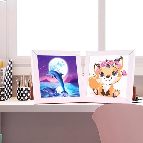 ShengDexin Paint by Numbers Kit for Kids, Color by Numbers for Kids Ages 8-12 Beginners, Paint by Numbers for Kids Canvas Arts and Crafts -8x8 Inchs