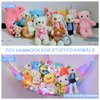 Basumee Stuffed Animals Net or Hammock with LED Light Hanging Toy Net Hammock for Stuffed Animals Storage Stuff Animals Hammocks for Nursery Kids Room with Remote Control, 8 Kinds of Lights(Pack of 1)