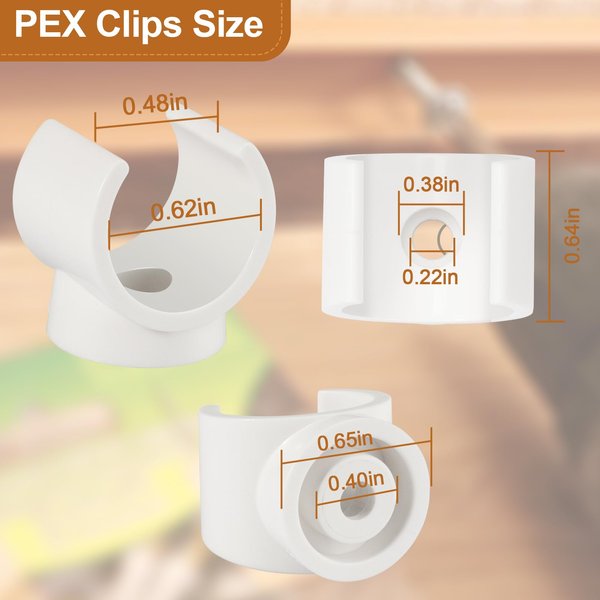 PEX Pipe Clamp Clip, 50Pcs 1/2 Inch PEX Clamp For PVC Water Pipes & Tubing Hoses Hangers Clips Holder Support Bracket Socket, White Plastic U Pipe Clamp Tools