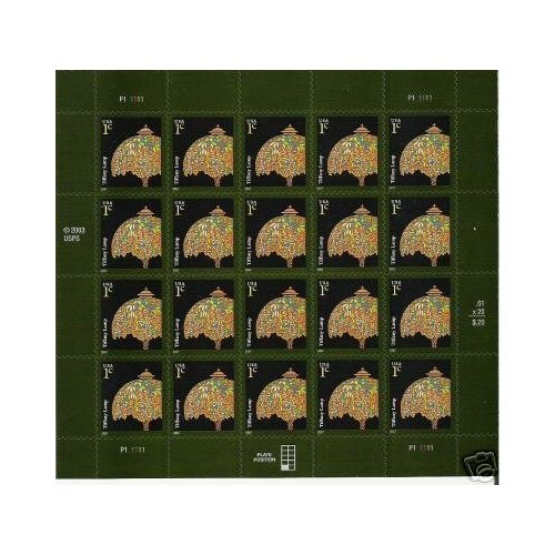 TIFFANY STAMP Lamp Pane 100 x 1 One .01 Cent US Unted States Postage stamps