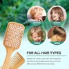 Hair Brush-Natural Wooden Bamboo Detangler Paddle Brush and Comb Set Eco Friendly Hairbrush for Women Men and Kids Thin Long Curly Hair Types and Massage Scalp(2Pcs)