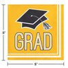 Creative Converting Graduation School Spirit Yellow Beverage Napkins, 5"