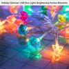 MillMB Decorative Multicolor String Lights with Unique Polyhedral Dice Design (40-Light with Dice,USB Powered)