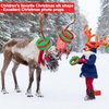 2 Set Christmas Inflatable Reindeer Antler Ring Toss Game Xmas Antler Heandband Toys Christmas Party Game Supplies for School Family Team Game Indoor Outdoor (2 Antler Hat, 8 Rings, 2 Reindeer Nose)