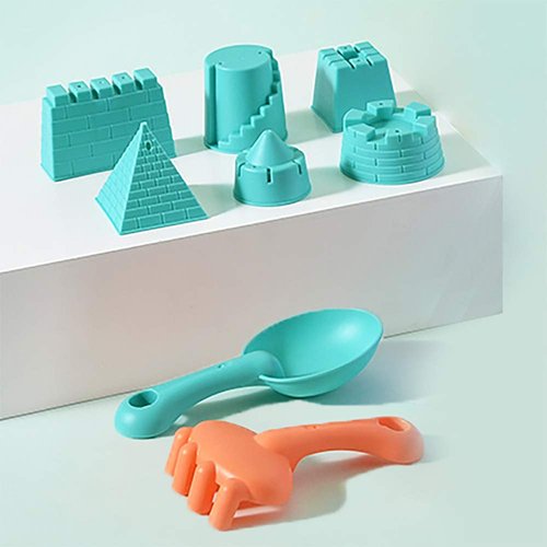 WildWave 8 Pieces Beach Sand Toys Set for Kids Toddlers Boys Girls - Sandboxes Accessories