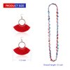 Hicarer 5pcs 4th of July Accessories Set Flower Patriotic Headband American Flag Sunglasses Red White Blue Necklace USA Tassel Earrings Fourth of July Outfits for Women Independence Memorial Day