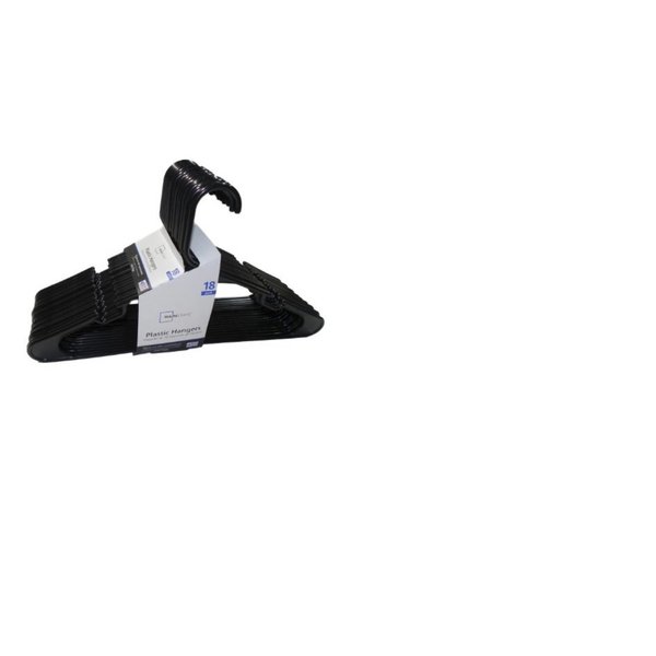 Mainstay 18-Pack Standard Plastic Hangers (Black, 1 Pack)